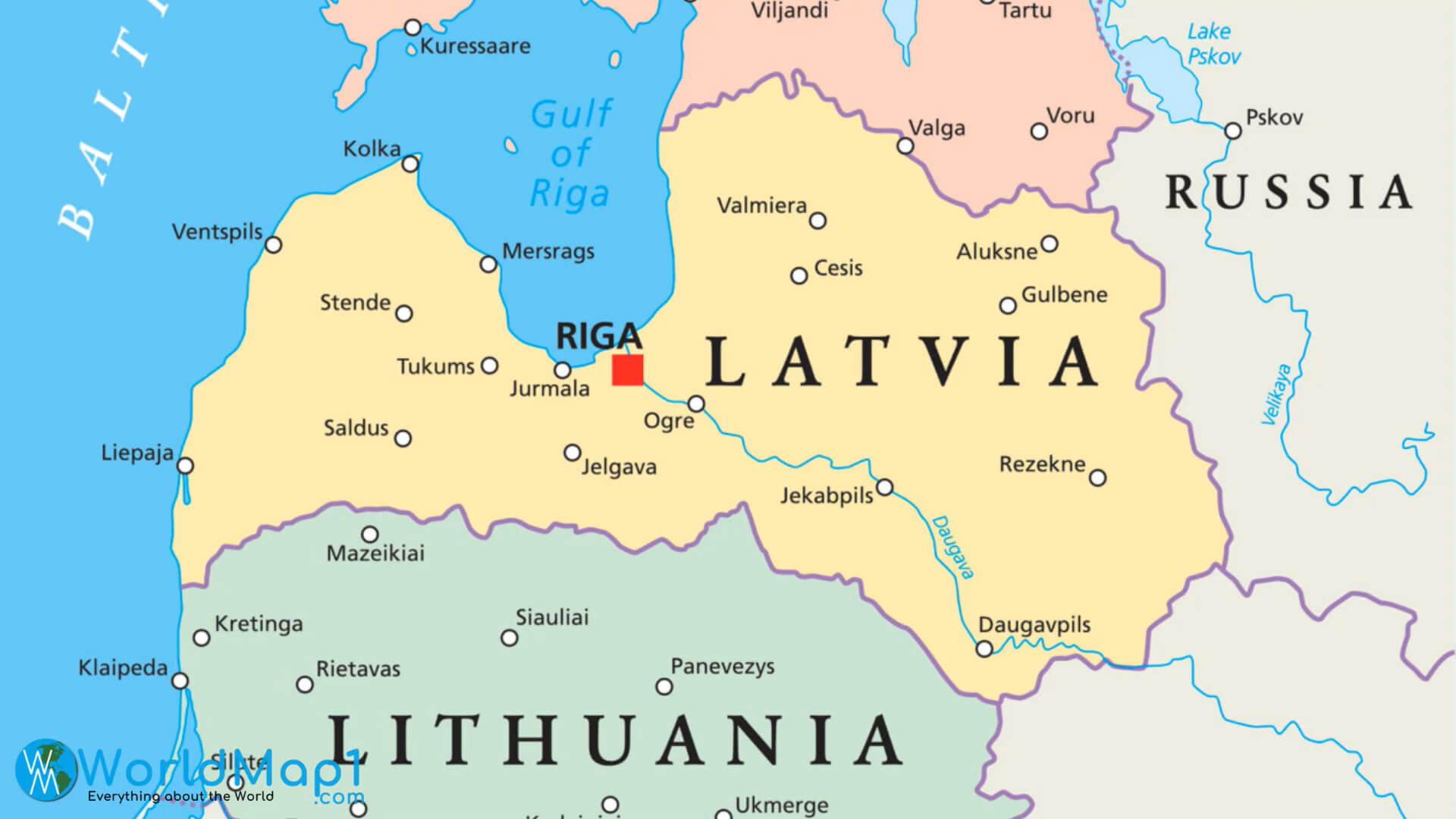 Carte de la Bielorussie avec la Lettonie et la Lituanie